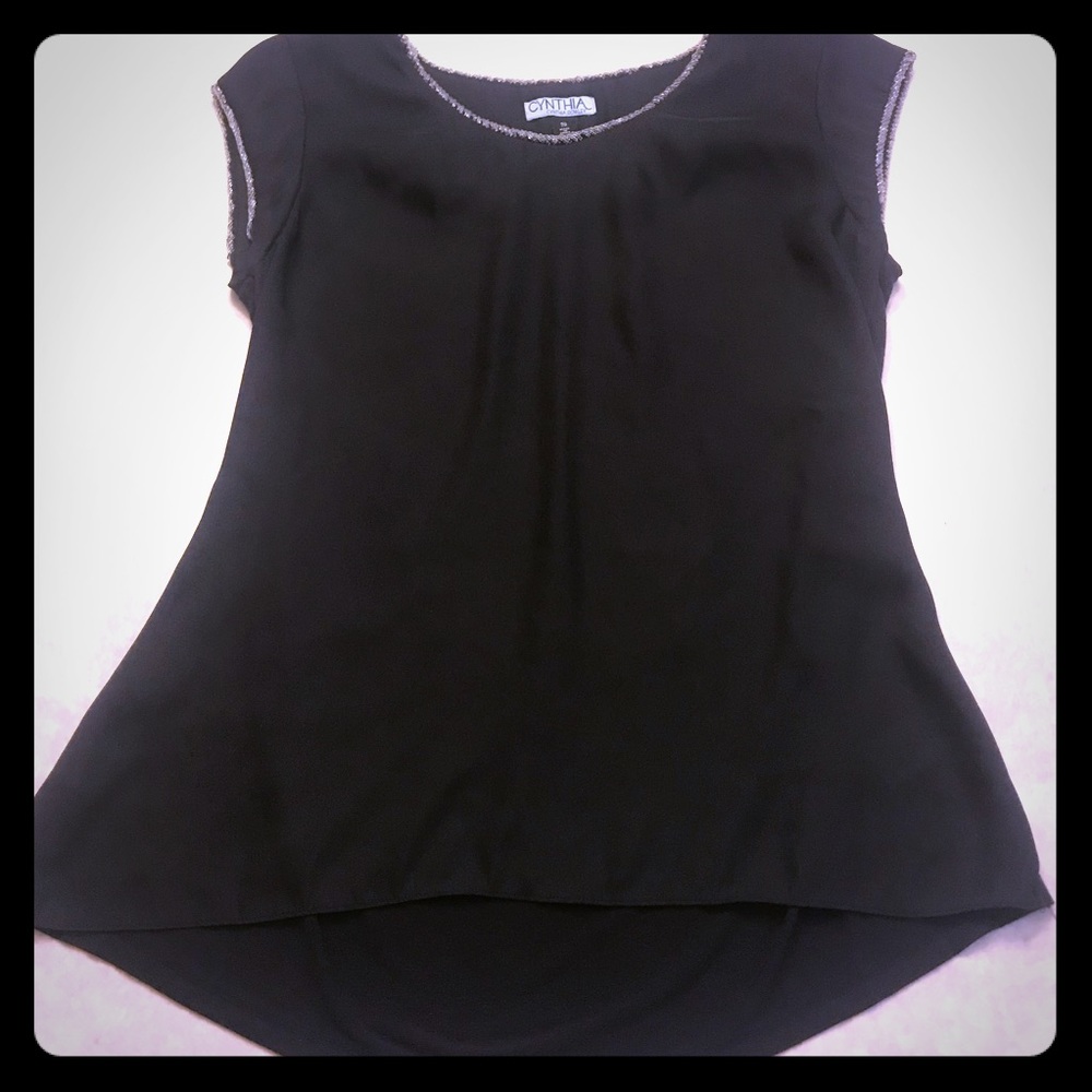 Cynthia Rowley size small black top beaded…